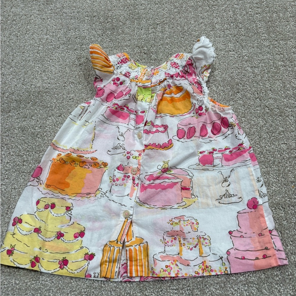 Very Rare Lilly Pulitzer Let Them Eat Cake Baby Dress and Bloomers - Picture 2 of 5